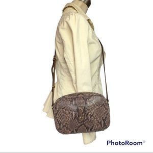 GILI Leather Crossbody Bag Faux Snakeskin